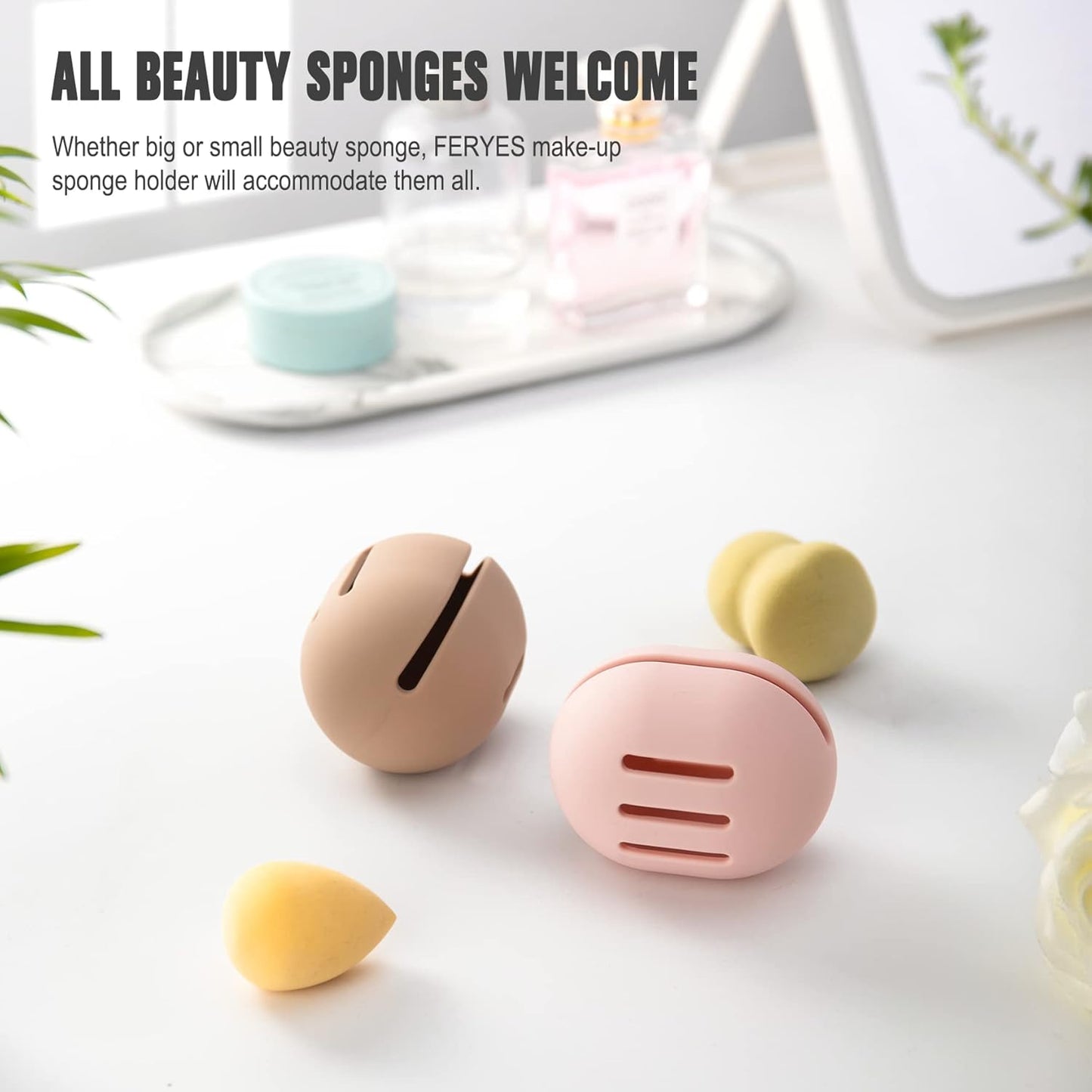 Silicone Makeup Sponge Holder – Travel-Friendly, Ventilated & Shatterproof