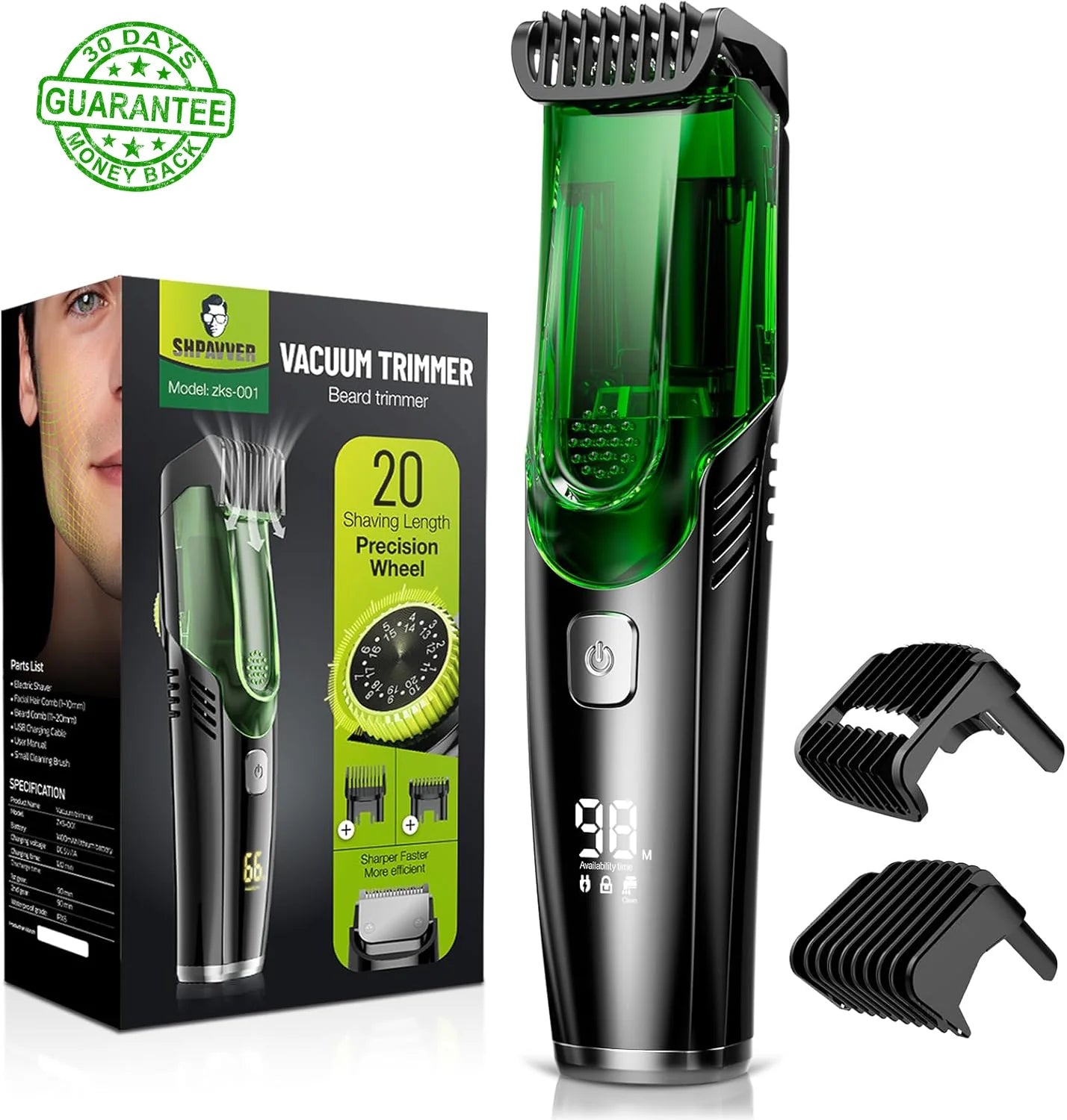 Mess-Free Beard Trimmer with Built-In Vacuum β Precision Grooming, Zero Cleanup
