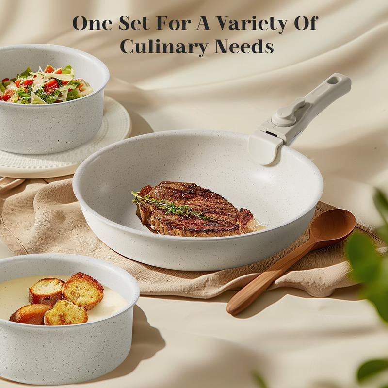 12-Piece Nonstick Cookware Set | Stackable, Induction & Oven Safe