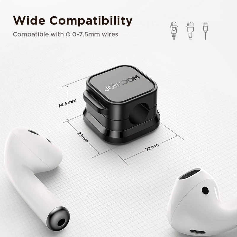 Magnetic Cable Clips β 6-Pack Adjustable Cord Organizer