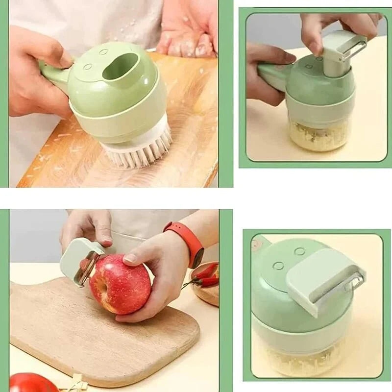 4-in-1 Electric Vegetable Cutter & Spiral Slicer Kitchen Tool