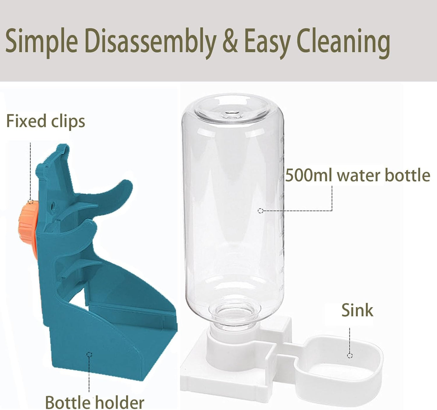 Automatic Bird Feeder & Water Dispenser Set – Clear Acrylic Cage Feeder