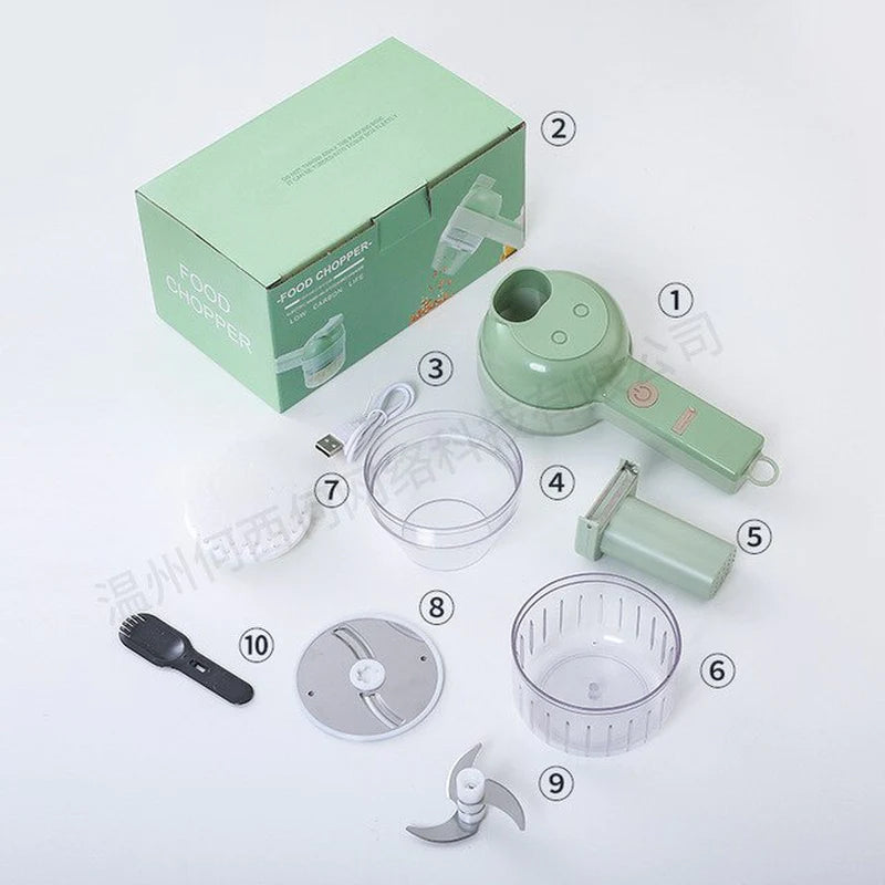 4-in-1 Electric Vegetable Cutter & Spiral Slicer Kitchen Tool