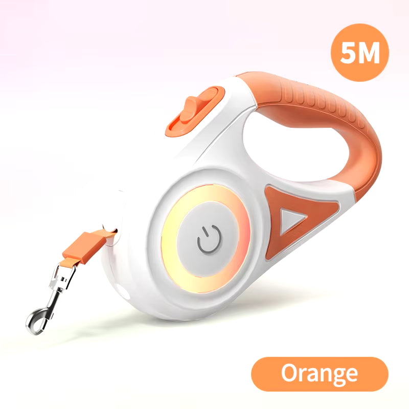 Retractable LED Dog Leash – Automatic, Luminous & Tangle-Free