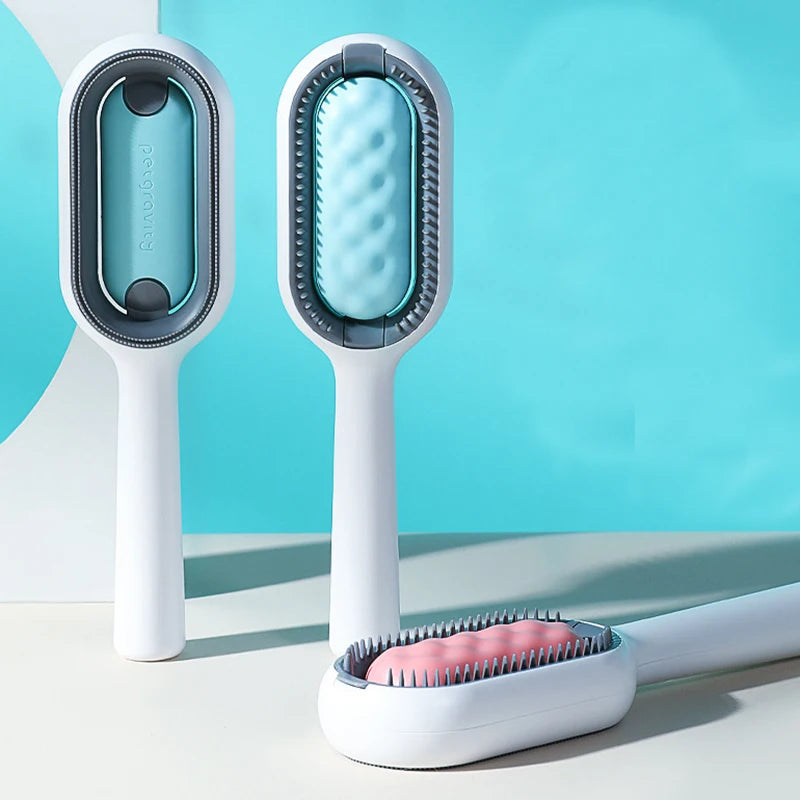 2-in-1 Double-Sided Pet Grooming Brush β Hair Removal & Deshedding Comb