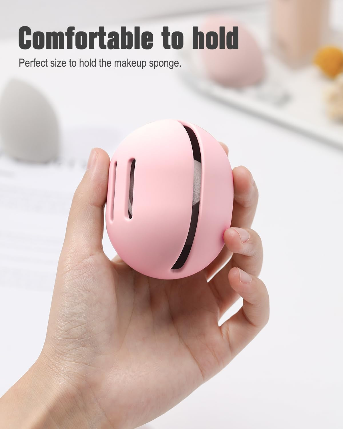 Silicone Makeup Sponge Holder – Travel-Friendly, Ventilated & Shatterproof
