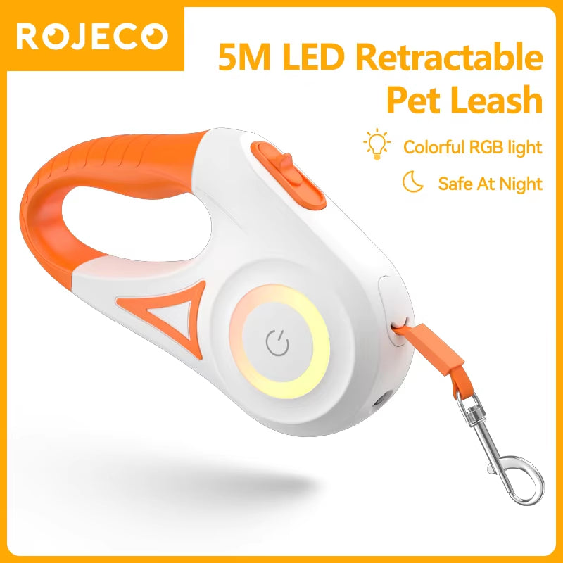 Retractable LED Dog Leash – Automatic, Luminous & Tangle-Free