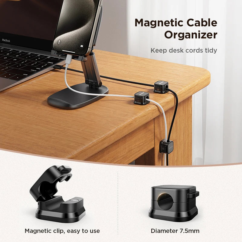 Magnetic Cable Clips β 6-Pack Adjustable Cord Organizer