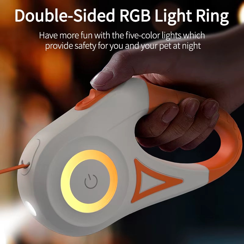 Retractable LED Dog Leash – Automatic, Luminous & Tangle-Free