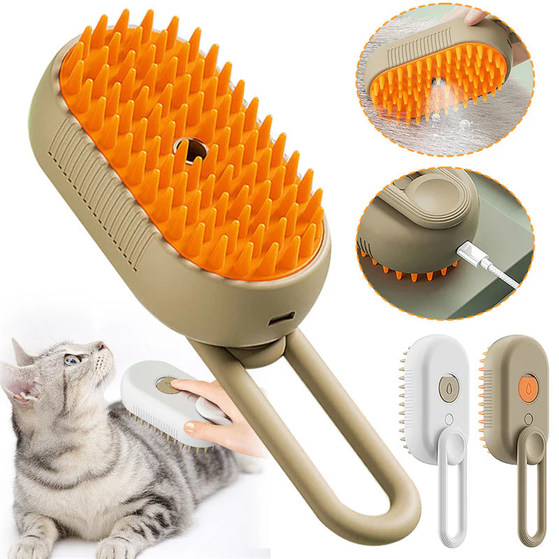 3-in-1 Steam Pet Brush β Electric Grooming Comb for Pets