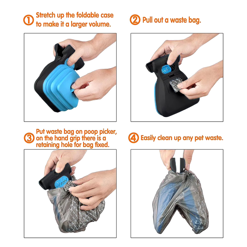 PawPort Foldable Dog Poop Scooper – Travel-Friendly Waste Picker & Bag Dispenser