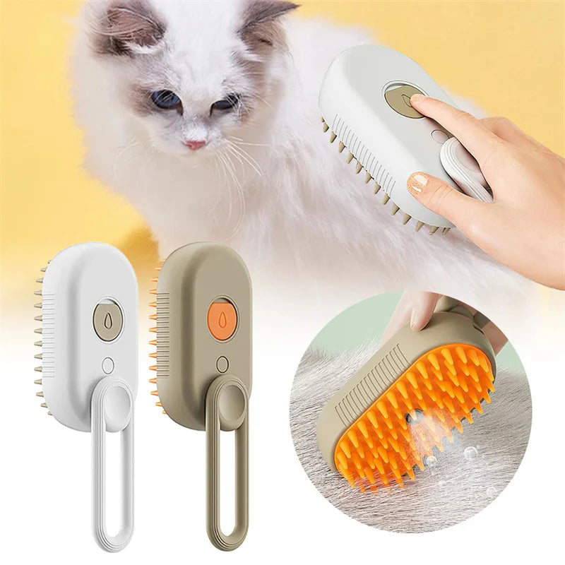 3-in-1 Steam Pet Brush β Electric Grooming Comb for Pets