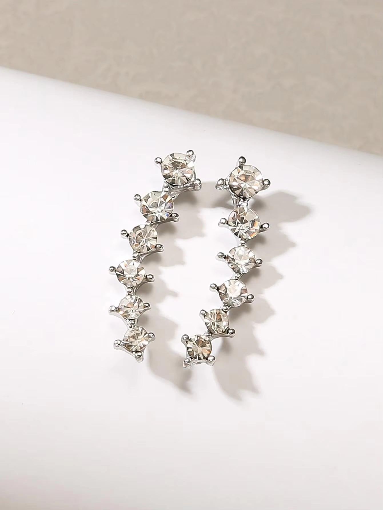 Gold Rhinestone Cuff Earrings – No Piercing, Just Glam!