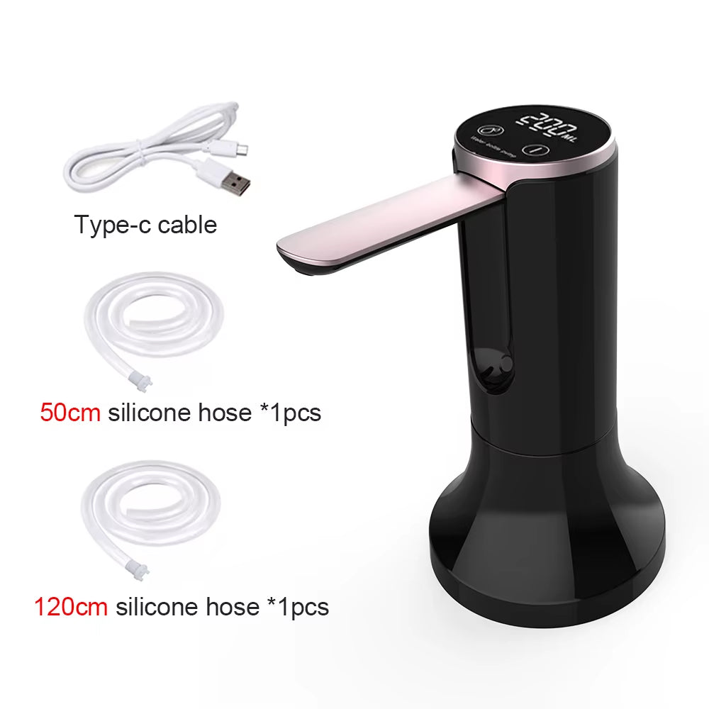 Rechargeable Smart Water Pump โ LCD Display & 3-Mode Auto Dispenser