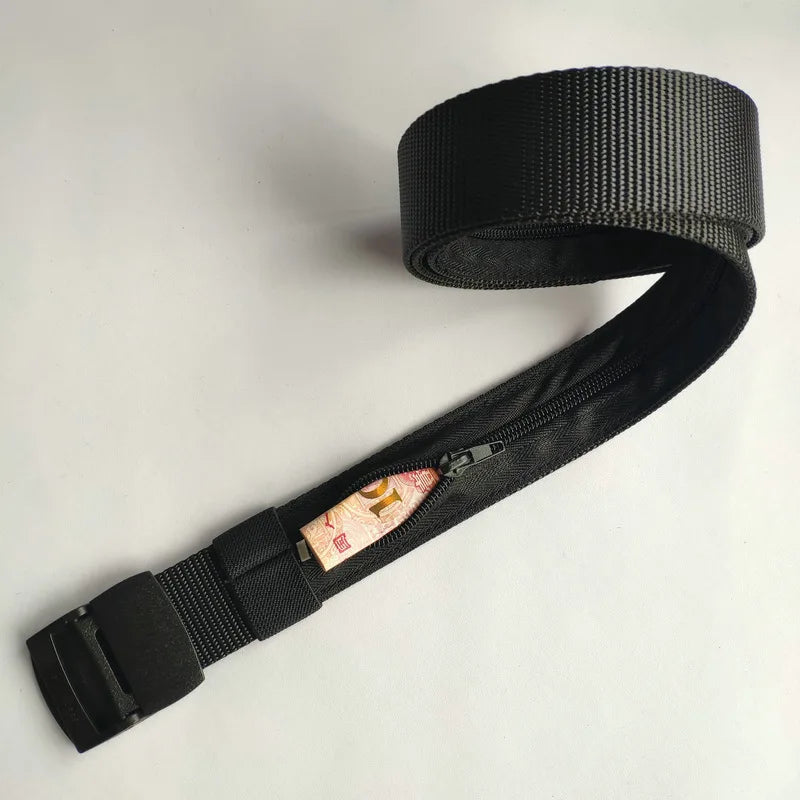 Men’s Tactical Money Belt – Hidden Zipper Wallet