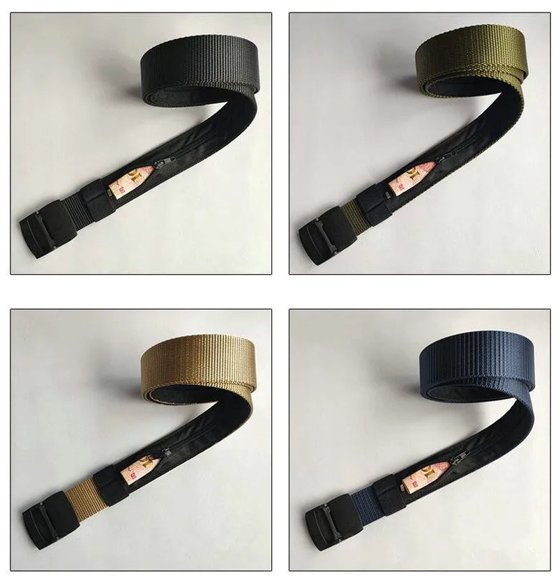 Men’s Tactical Money Belt – Hidden Zipper Wallet