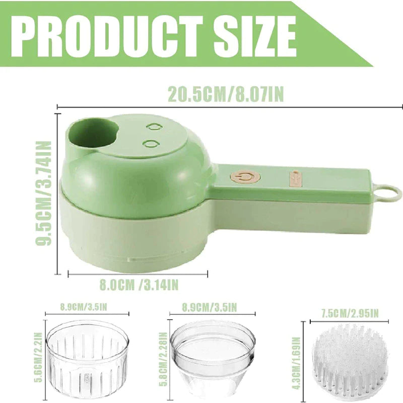 4-in-1 Electric Vegetable Cutter & Spiral Slicer Kitchen Tool