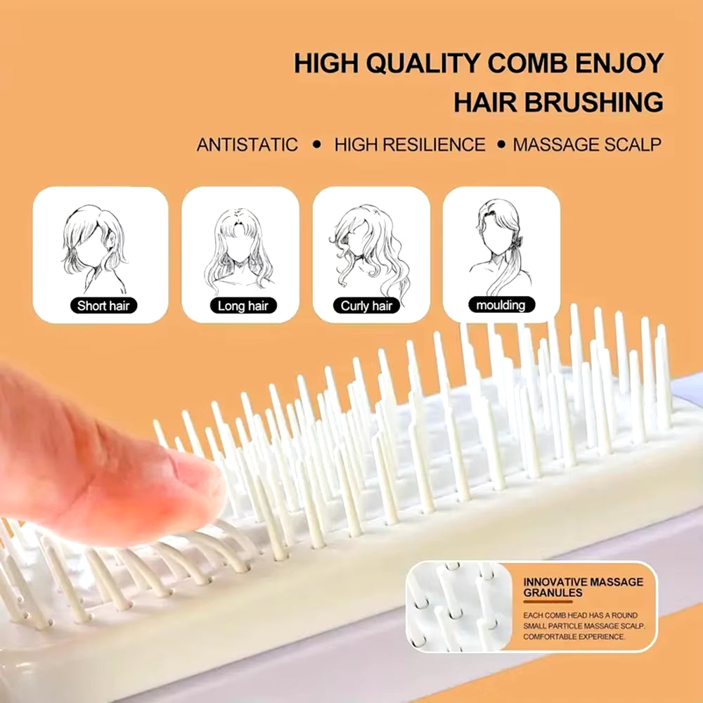 Rotating Self-Cleaning Hair Brush – Anti-Static & Scalp Massaging Comb
