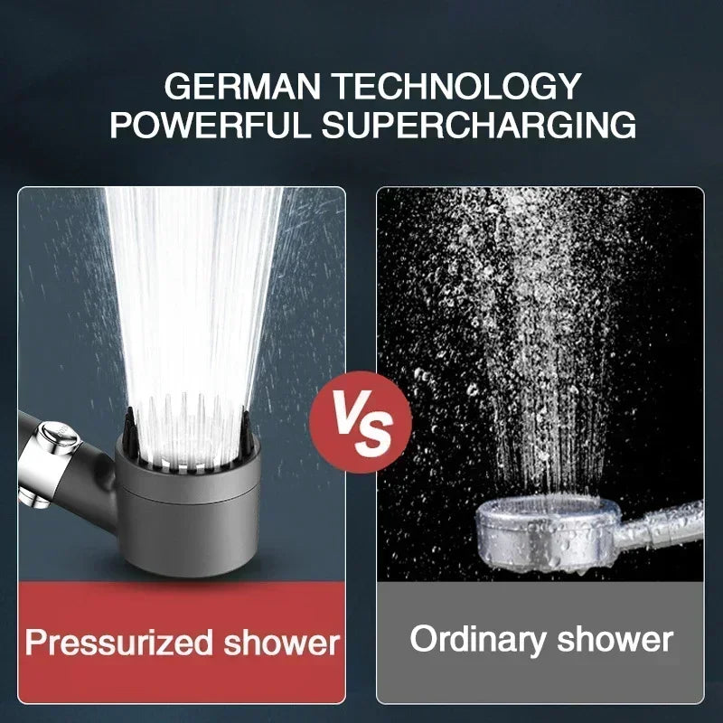 3-Mode High-Pressure Shower Head with Filter – Adjustable Spray for a Spa-Like Experience