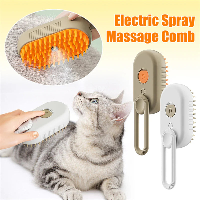 3-in-1 Steam Pet Brush β Electric Grooming Comb for Pets