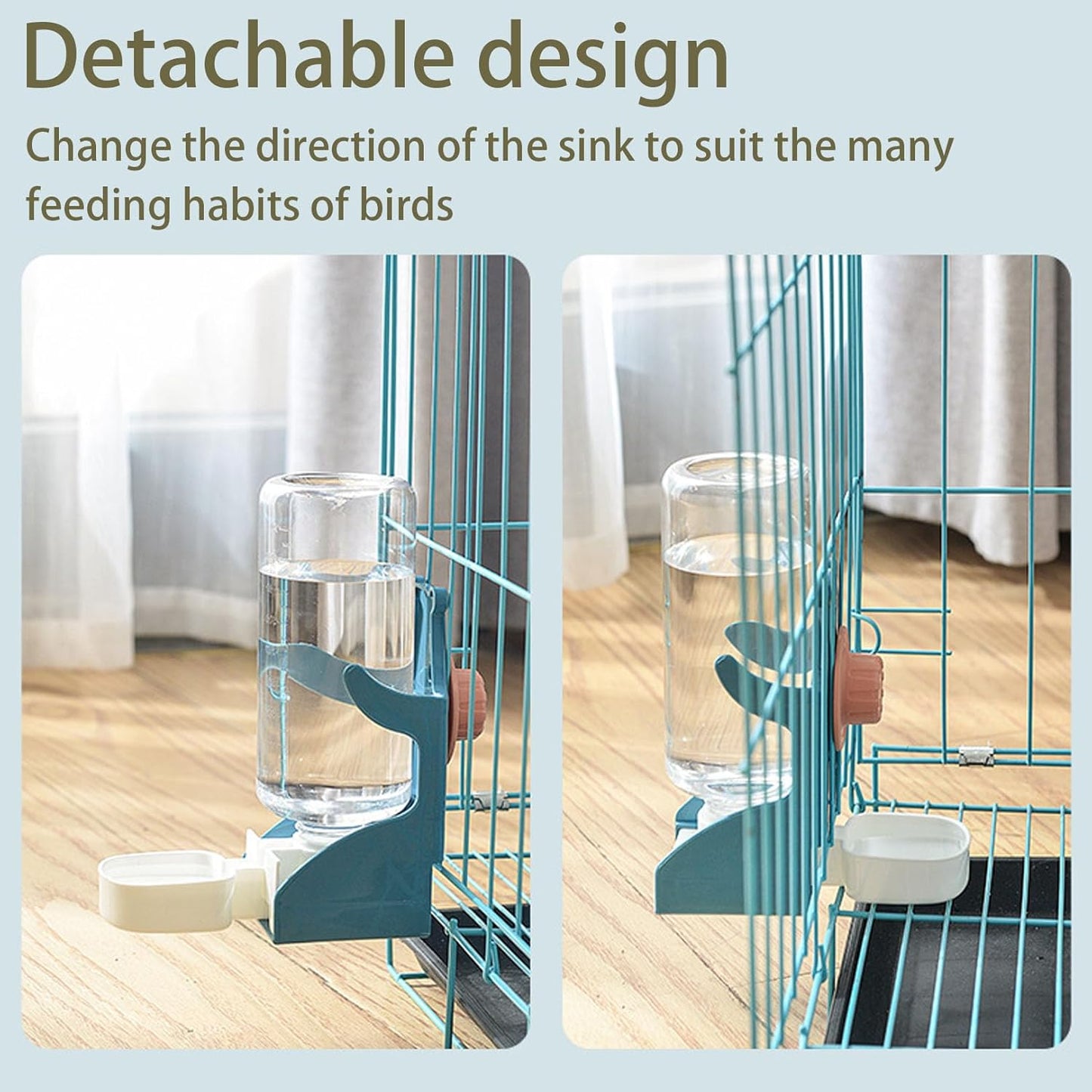 Automatic Bird Feeder & Water Dispenser Set – Clear Acrylic Cage Feeder