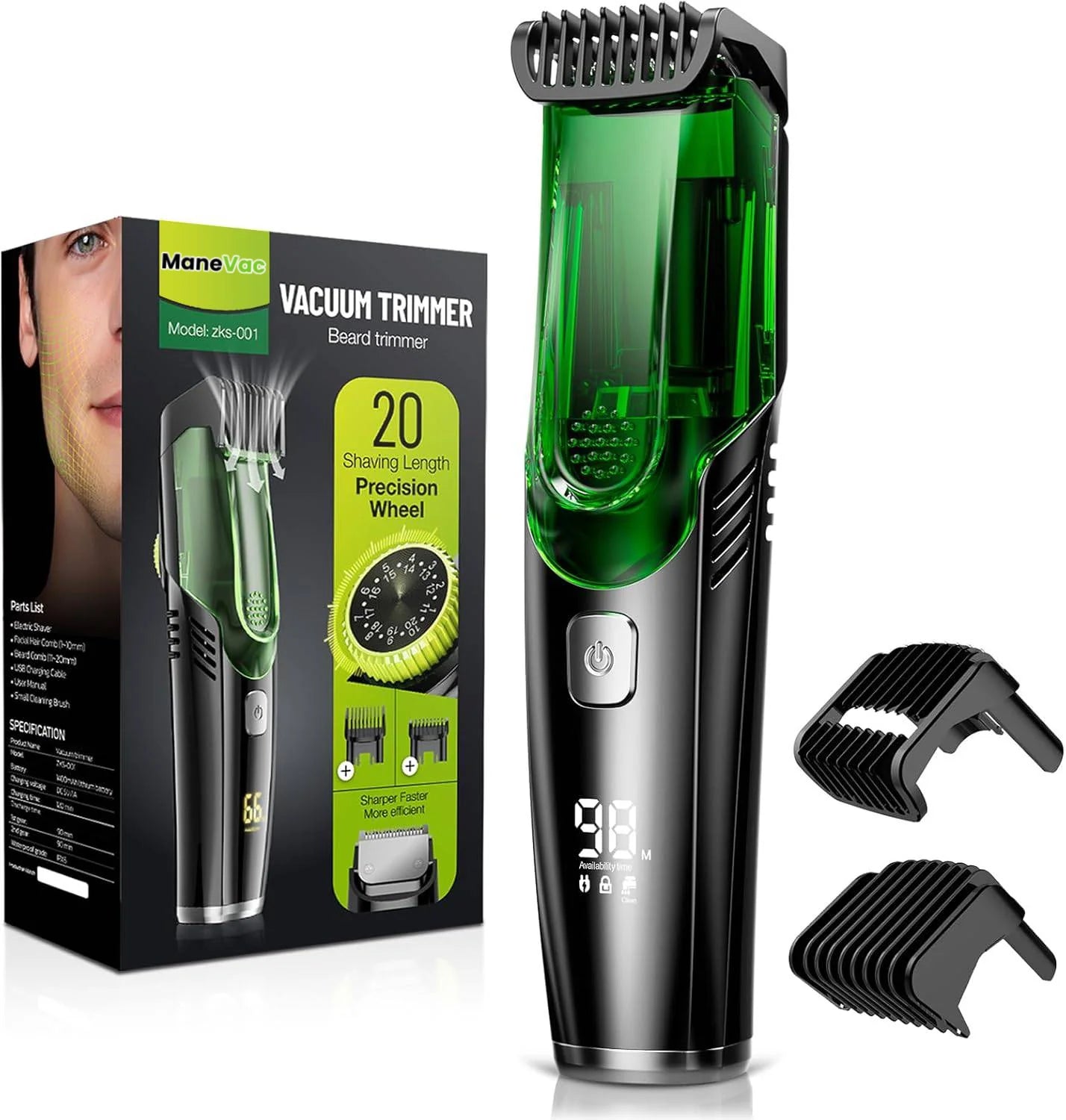 Mess-Free Beard Trimmer with Built-In Vacuum β Precision Grooming, Zero Cleanup