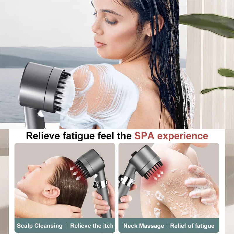 4-Mode High-Pressure Filtered Showerhead | Water-Saving & Massage