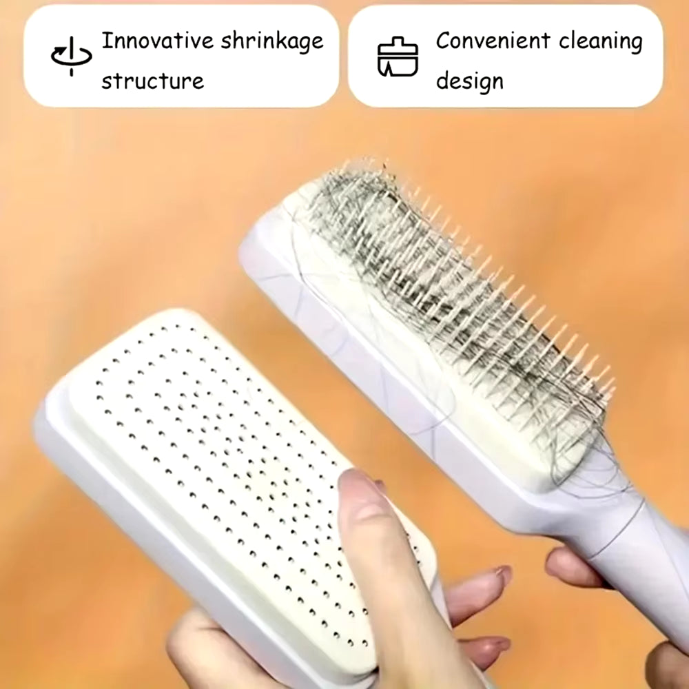 Rotating Self-Cleaning Hair Brush – Anti-Static & Scalp Massaging Comb