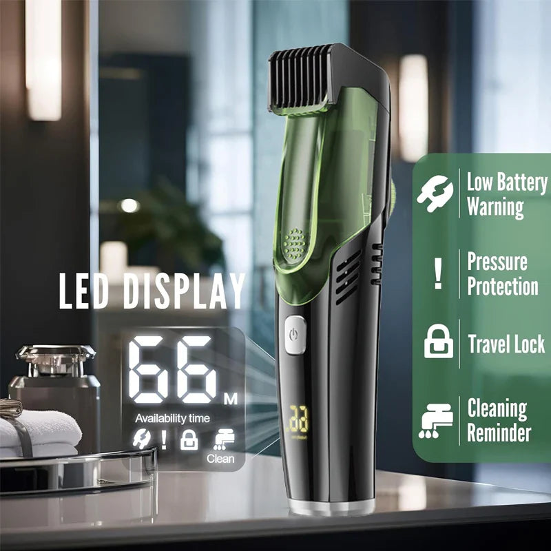 Mess-Free Beard Trimmer with Built-In Vacuum β Precision Grooming, Zero Cleanup
