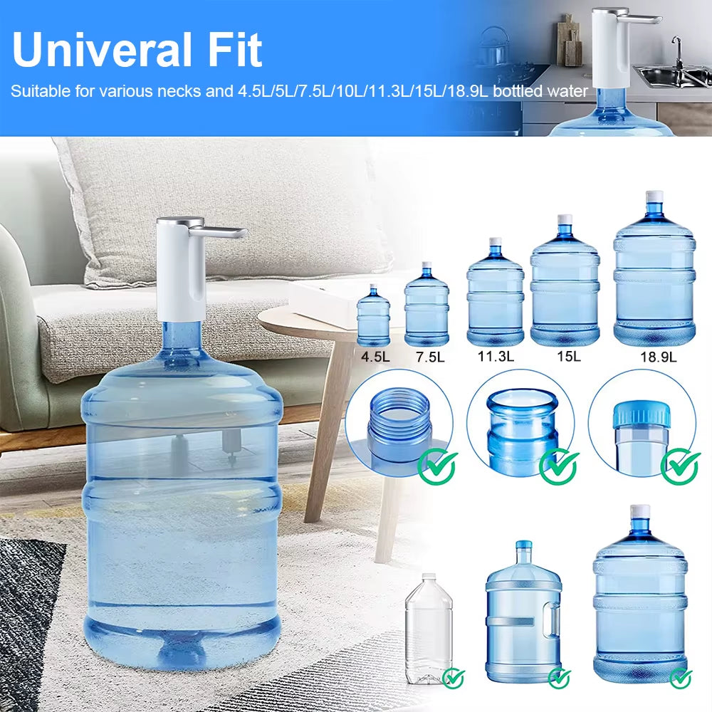 Rechargeable Smart Water Pump โ LCD Display & 3-Mode Auto Dispenser