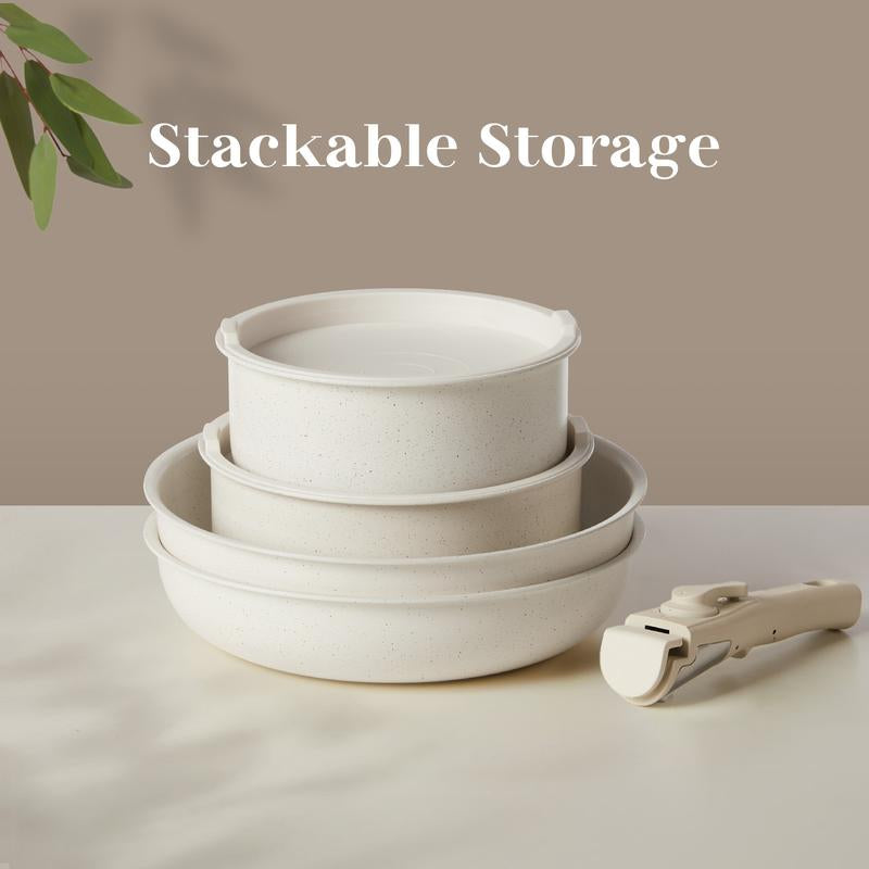 12-Piece Nonstick Cookware Set | Stackable, Induction & Oven Safe