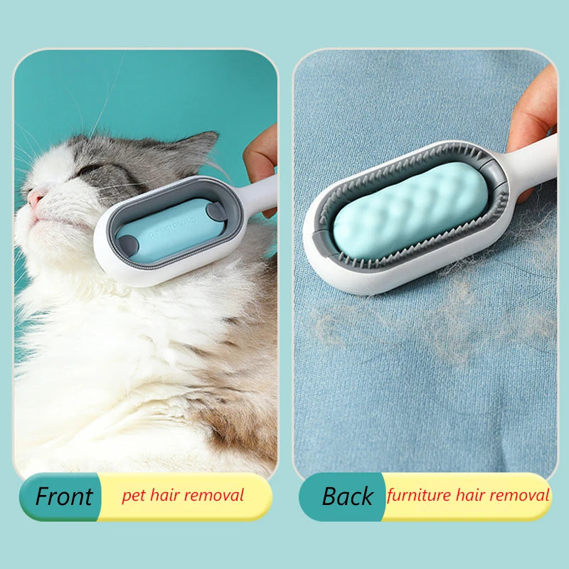 2-in-1 Double-Sided Pet Grooming Brush β Hair Removal & Deshedding Comb