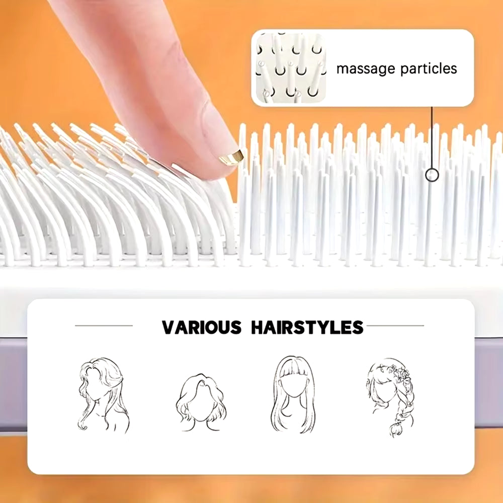 Rotating Self-Cleaning Hair Brush – Anti-Static & Scalp Massaging Comb