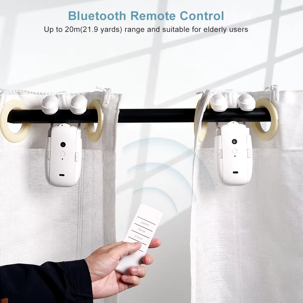 Smart Remote-Controlled Curtain Opener - Remote-Controlled and Motorized Curtain Robot