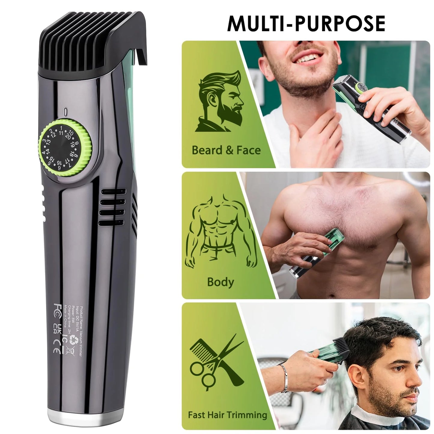 Mess-Free Beard Trimmer with Built-In Vacuum β Precision Grooming, Zero Cleanup