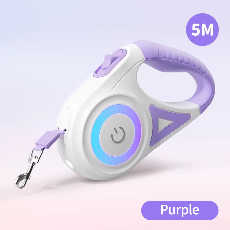 Retractable LED Dog Leash – Automatic, Luminous & Tangle-Free