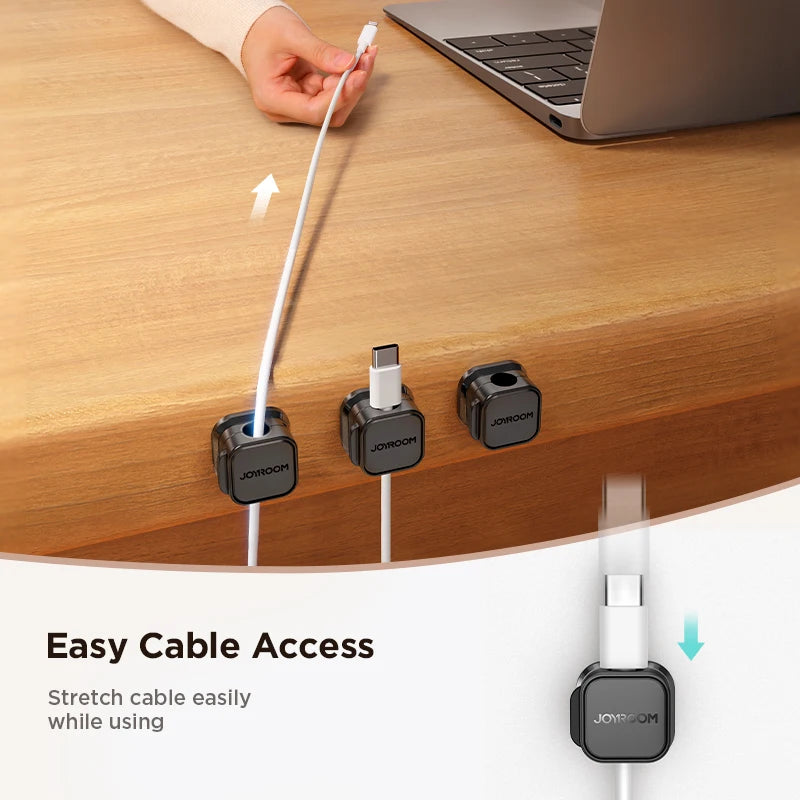Magnetic Cable Clips β 6-Pack Adjustable Cord Organizer