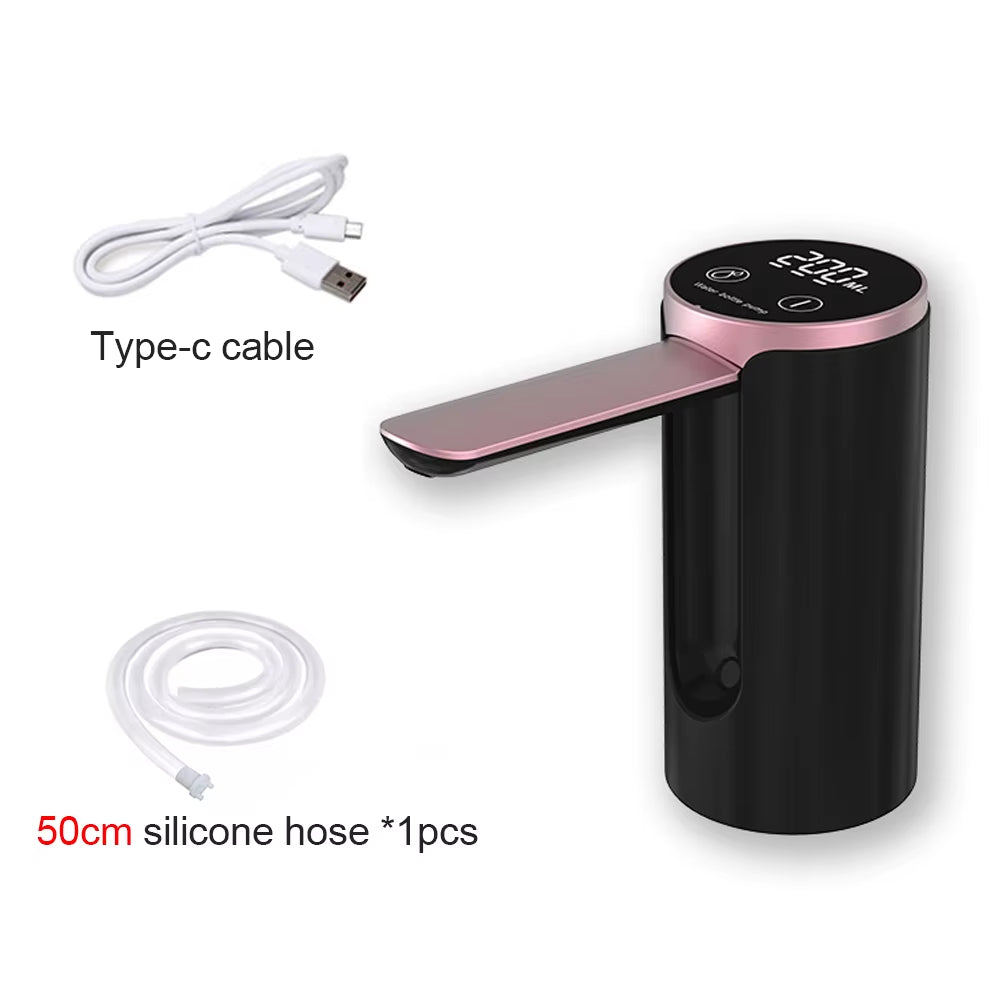 Rechargeable Smart Water Pump โ LCD Display & 3-Mode Auto Dispenser
