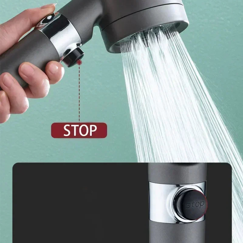 3-Mode High-Pressure Shower Head with Filter – Adjustable Spray for a Spa-Like Experience