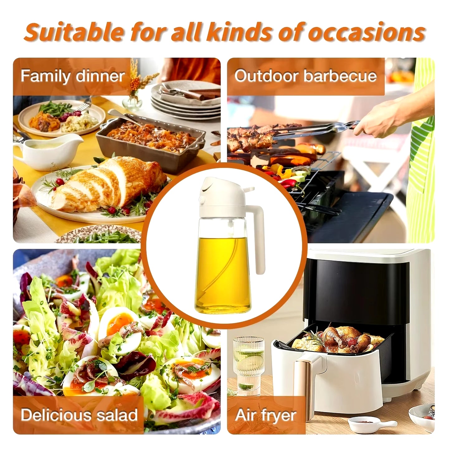 Glass Oil Spray Bottle β Press-Type Oil Dispenser