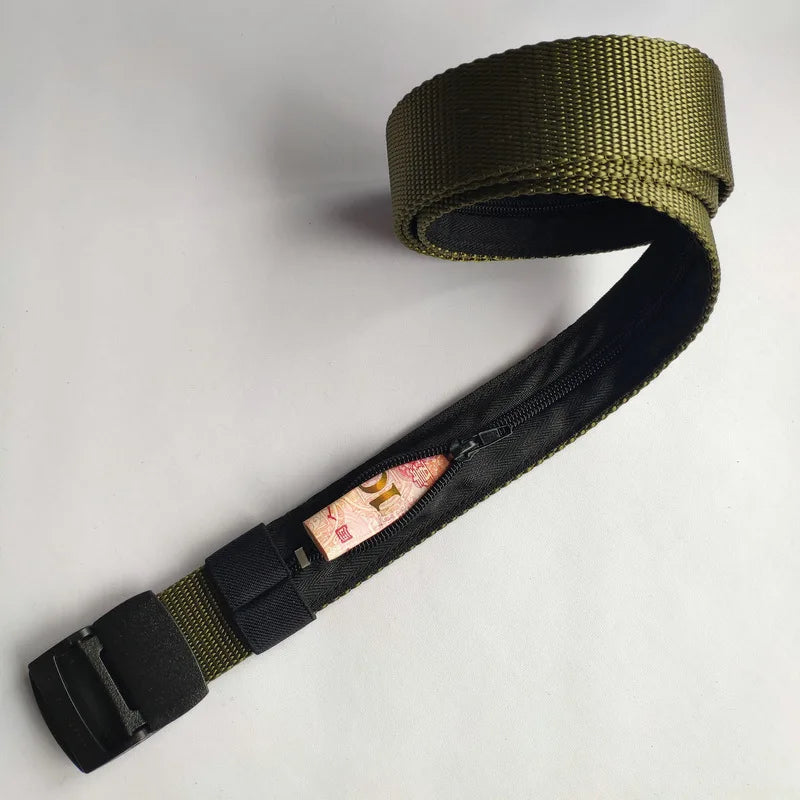 Men’s Tactical Money Belt – Hidden Zipper Wallet