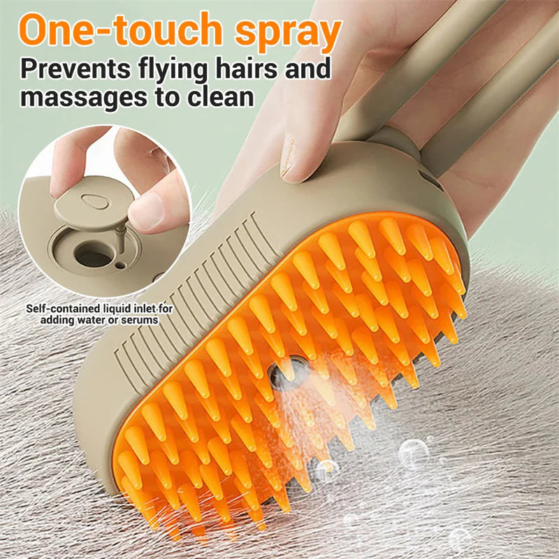 3-in-1 Steam Pet Brush β Electric Grooming Comb for Pets