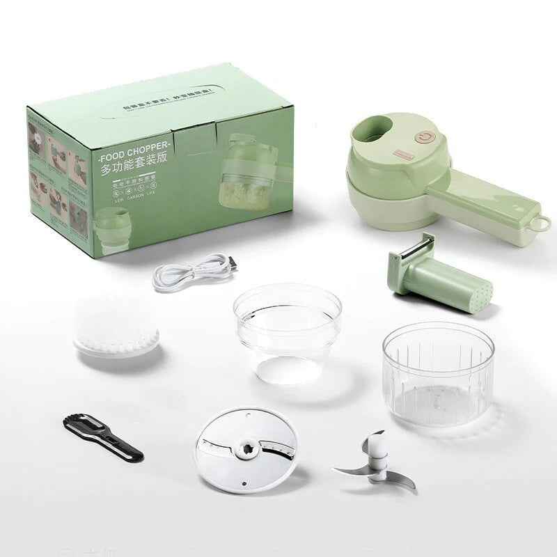 4-in-1 Electric Vegetable Cutter & Spiral Slicer Kitchen Tool