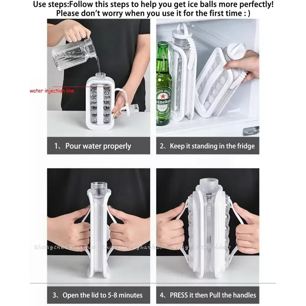 Ice Ball Maker & Storage Kettle – Silicone Ice Cube Mould