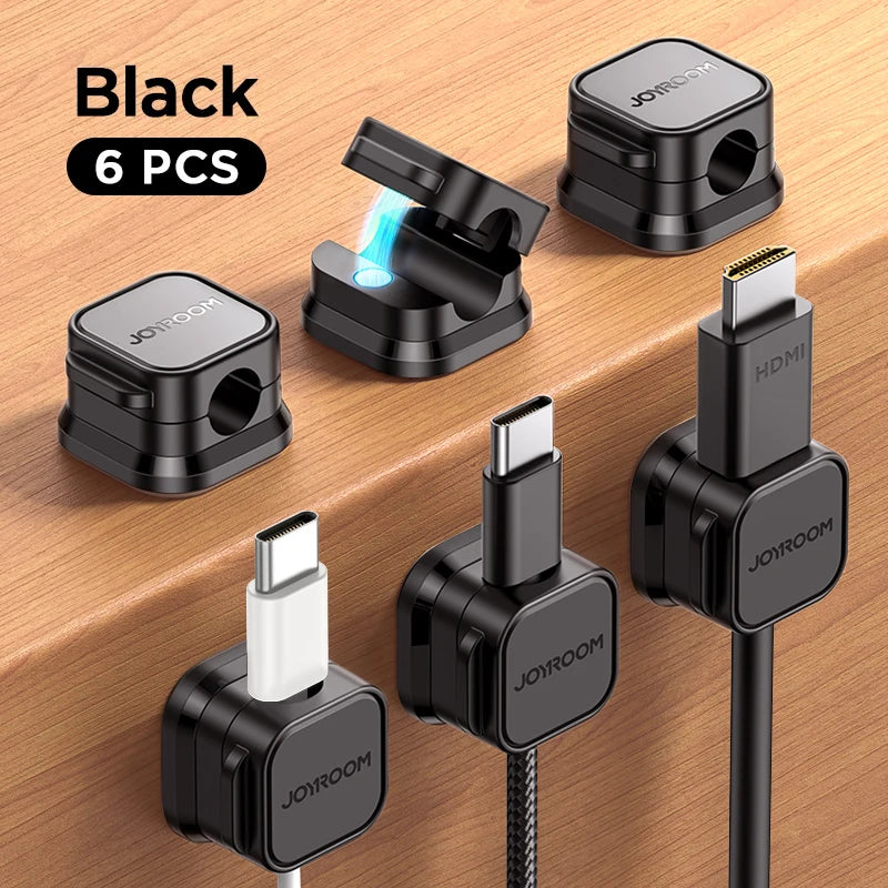 Magnetic Cable Clips β 6-Pack Adjustable Cord Organizer