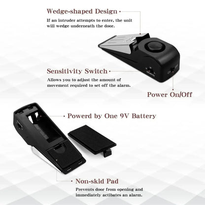 Portable Wireless Door Stop Alarm – Anti-Theft Security Device