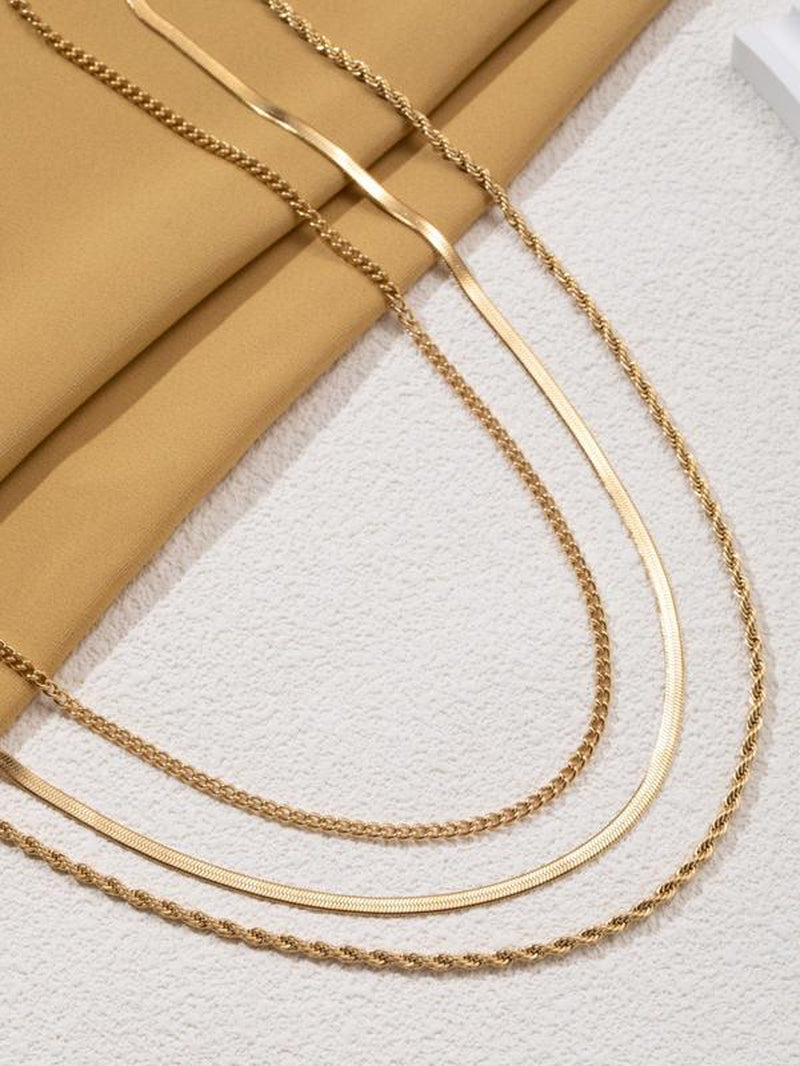 Gold-Plated Chain Necklace Set – Trendy, Elegant & Versatile Jewellery 