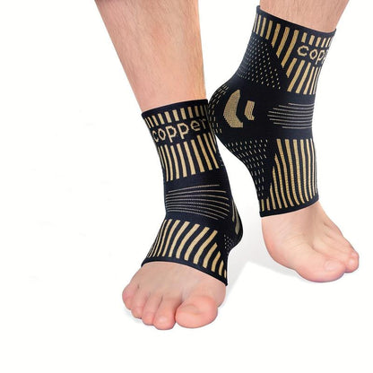 Copper Ankle Compression Sleeve – Breathable, High-Stretch Support for Sports & Recovery