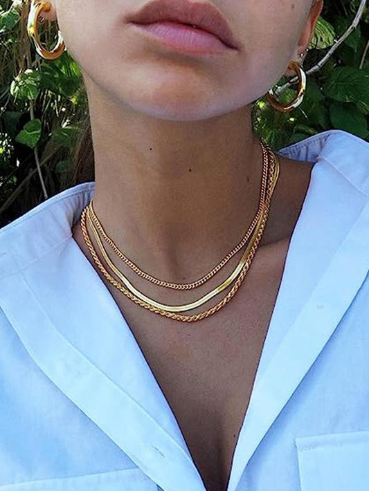 Gold-Plated Chain Necklace Set – Trendy, Elegant & Versatile Jewellery 