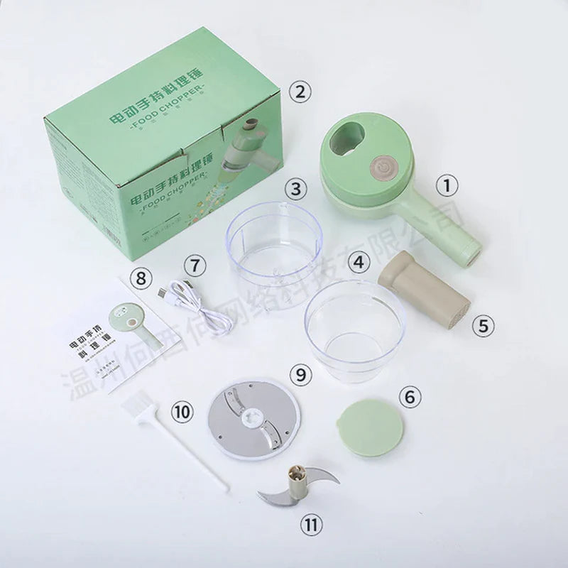 4-in-1 Electric Vegetable Cutter & Spiral Slicer Kitchen Tool